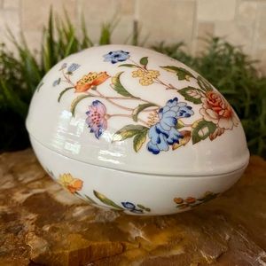 Aynsley COTTAGE GARDEN Egg Trinket Fine Bone China Box from England